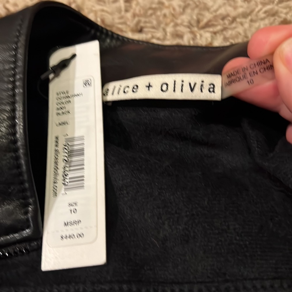 Alice and Olivia Levi vegan leather jumpsuit 10 - Picture 8 of 10